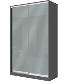 Шкаф 2-х дверный Хит-22-12-22 с цветным стеклом, средне-серый 074, Графит в Серпухове
