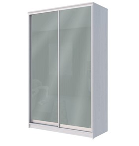 Шкаф 2-х дверный Хит-22-14-22 с цветным стеклом, средне-серый 074, Ясень анкор светлый в Подольске