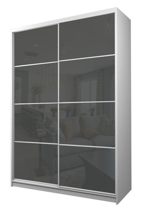 Шкаф 2-х створчатый MAX МШ-25-6-18-22, Профиль Белый/Цвет Белый/Oracal Темно-серый в Одинцово - изображение