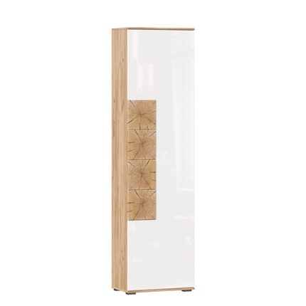Шкаф одностворчатый Фиджи, 659300, белый/дуб золотой в Подольске - изображение