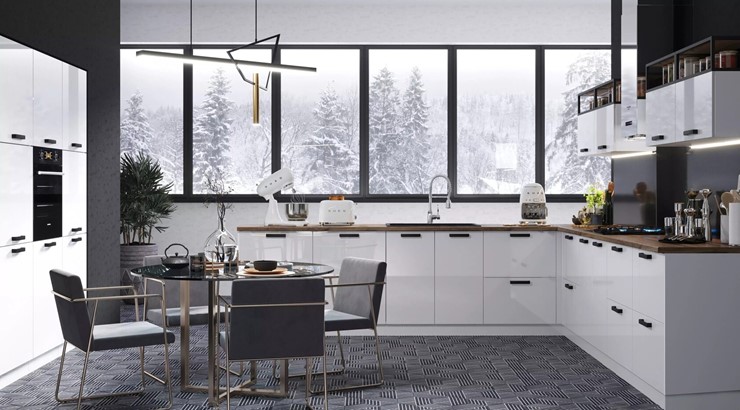 Кухонный гарнитур Аляска, цвет Серый лед/Серый лед в Москве - изображение 2