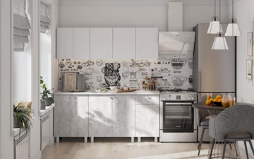 Кухня КГ-1 1800, белый/белый/цемент светлый/антарес в Одинцово