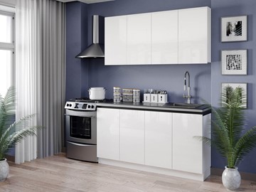 Модульный кухонный гарнитур Шервуд 2200 (Белый/Белый глянец) в Подольске