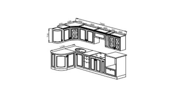 Кухонный угловой гарнитур Веста 1330х2800, цвет Сандал белый в Подольске - изображение 2