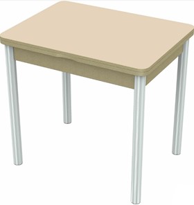 Небольшой стол Бари хром №6 (стекло молочное/дуб выбеленный) в Химках