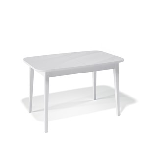 Обеденный раздвижной стол Kenner 1200M (Белый/Стекло белое сатин) в Одинцово