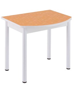 Кухонный пристенный стол НСПГ-02 ПЛ1, цветы манго/белое ЛДСП/36 прямые трубки крашеные белый в Одинцово