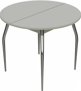 Обеденный круглый стол Ривьера исп. круг хром №5 (стекло белое/белый) в Подольске