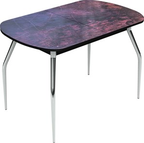 Обеденный раздвижной стол Ривьера исп.2 хром №5 (Exclusive h155/черный) в Химках