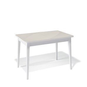 Кухонный раскладной стол Kenner 1100M (Белый/Стекло крем глянец) в Одинцово