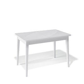 Кухонный раздвижной стол Kenner 1100M (Белый/Стекло белое сатин) в Химках