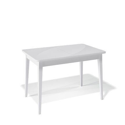 Кухонный раздвижной стол Kenner 1100M (Белый/Стекло белое сатин) в Одинцово - изображение