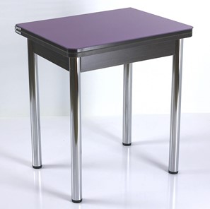 Кухонный пристенный стол СПА-02 СТ2, венге ЛДСП/стекло фиолетовый/39 прямые трубки хром в Подольске