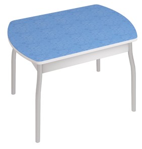 Кухонный обеденный стол Орфей-6, Синие цветы в Одинцово
