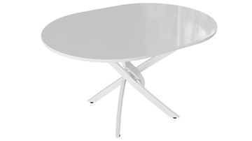 Кухонный раскладной стол Diamond тип 3 (Белый муар/Белый глянец) в Химках - предосмотр 1