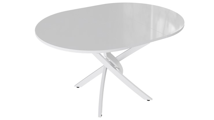 Кухонный раскладной стол Diamond тип 3 (Белый муар/Белый глянец) в Подольске - изображение 1