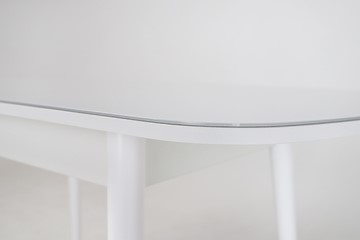 Кухонный раскладной стол Хоста, опоры массив цилиндрический, Белый в Москве - предосмотр 2