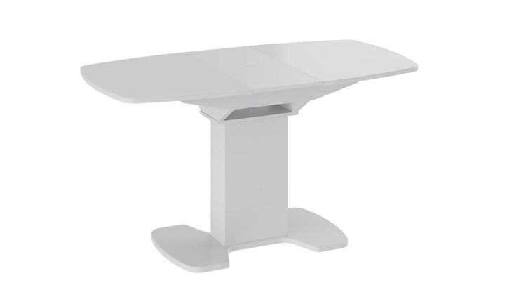Обеденный раздвижной стол Портофино (СМ(ТД)-105.01.11(1)), цвет  Белый глянец/Стекло белое в Химках - изображение 2