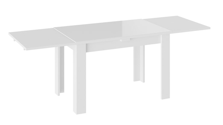 Кухонный стол раздвижной Норман тип 1, цвет Белый/Стекло белый глянец в Одинцово - изображение 1
