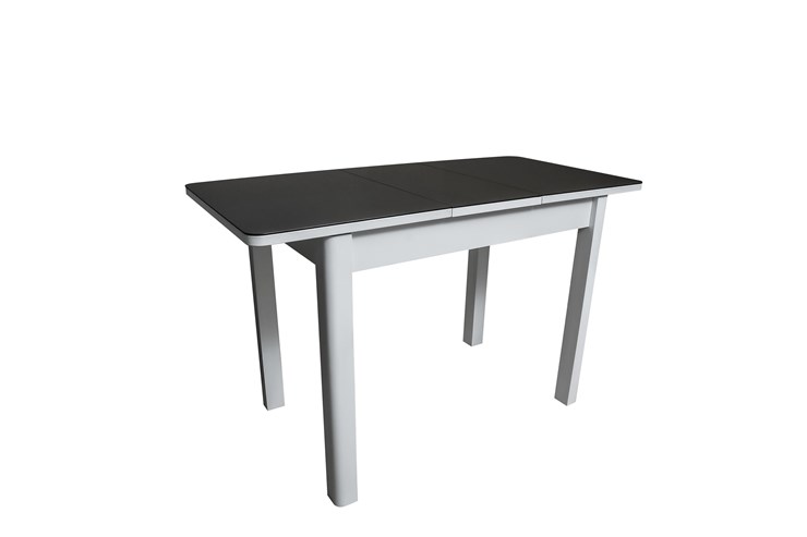 Кухонный стол раскладной Айсберг-2СТ белое/черное/прямые массив в Химках - изображение 1