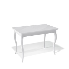 Кухонный раздвижной стол Kenner 1100C (Белый/Стекло белое глянец) в Одинцово