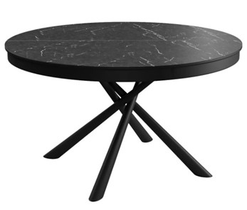 Керамический стол DikLine KR120 мрамор черный Калаката/опоры черные в Серпухове