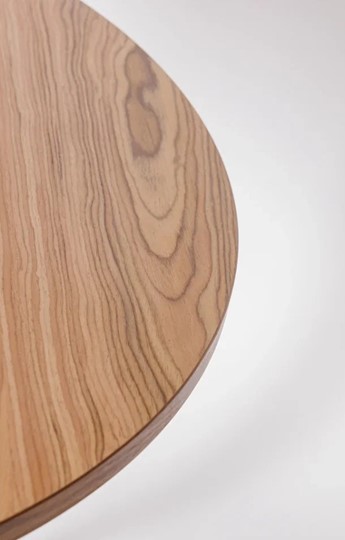 Кухонный раздвижной круглый стол Шпон Ореха д. 100 см МДФ ножки вишня в Москве - изображение 2