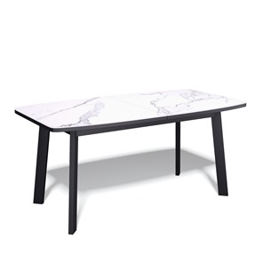 Кухонный стол раздвижной AA1400 (черный/керамика мрамор белый) в Серпухове