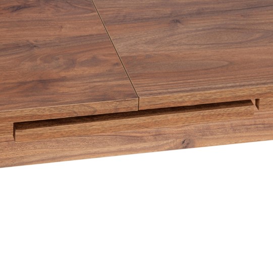 Кухонный раздвижной стол AISHA (mod. 1151) ЛДСП+меламин/дерево граб, 130+35х80х75, walnut (орех) в Москве - изображение 7