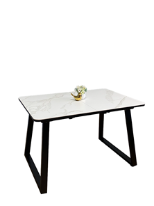 Раздвижной стол AZ1200 (черный/керамика мрамор белый) в Москве