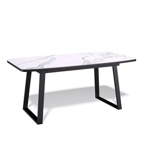 Кухонный стол раздвижной AZ1400 (черный/керамика мрамор белый) в Серпухове