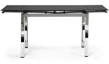Кухонный раздвижной стол CAMPANA ( mod. 346 ) металл/стекло 70x110/170x76, хром/черный арт.11413 в Москве