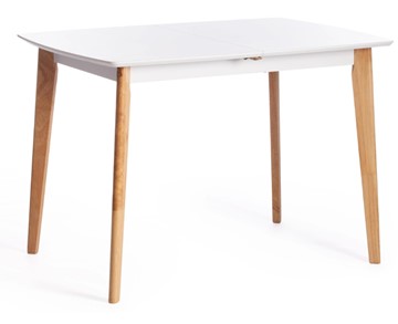 Небольшой стол Claire, дерево гевея/МДФ, 110+30x75x75 Белый/натуральный арт.15111 в Коломне
