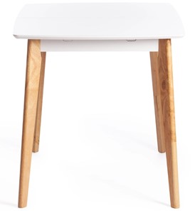 Кухонный стол раскладной Claire, дерево гевея/МДФ, 110+30x75x75 Белый/натуральный арт.15111 в Одинцово - предосмотр 2
