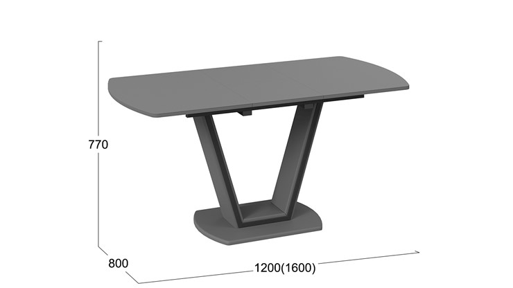 Кухонный раскладной стол Дели Тип 2 (Серый софт, Стекло матовое серое) в Подольске - изображение 2