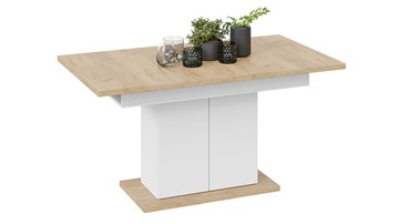Кухонный стол раздвижной Детройт тип 1 (Белый/Дуб Крафт золотой) в Одинцово