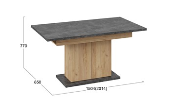 Кухонный стол раскладной Детройт тип 1 (Дуб Крафт золотой/Ателье) в Подольске - предосмотр 4