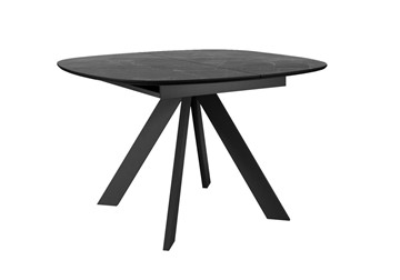 Кухонный стол раздвижной DikLine BK100 Керамика Черный мрамор/подстолье черное/опоры черные в Серпухове