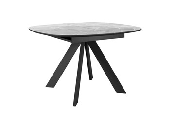 Кухонный раскладной стол DikLine BK100 Керамика Серый мрамор/подстолье черное/опоры черные в Подольске