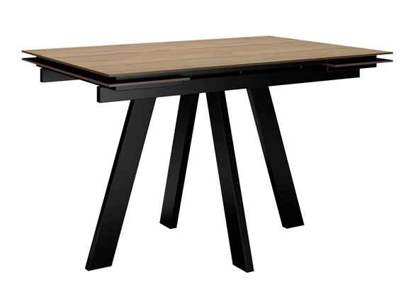 Кухонный стол раскладной DikLine DM120 Дуб галифакс / опоры черные в Коломне - изображение