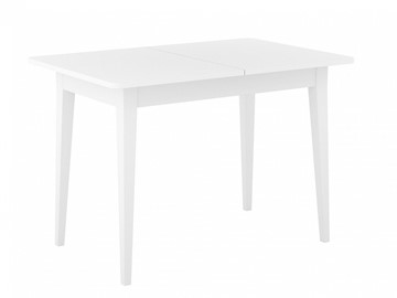 Кухонный стол раздвижной Dikline M110 Белый/стекло белое сатин/ножки MM белые в Подольске - предосмотр