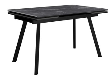 Кухонный стол раздвижной DikLine SKA125 Керамика Серый мрамор/подстолье черное/опоры черные (2 уп.) в Подольске