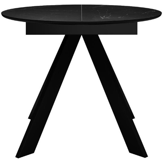 Стол раздвижной DikLine SKC100 D1000 Керамика Черный мрамор / опоры черные в Подольске - изображение 1