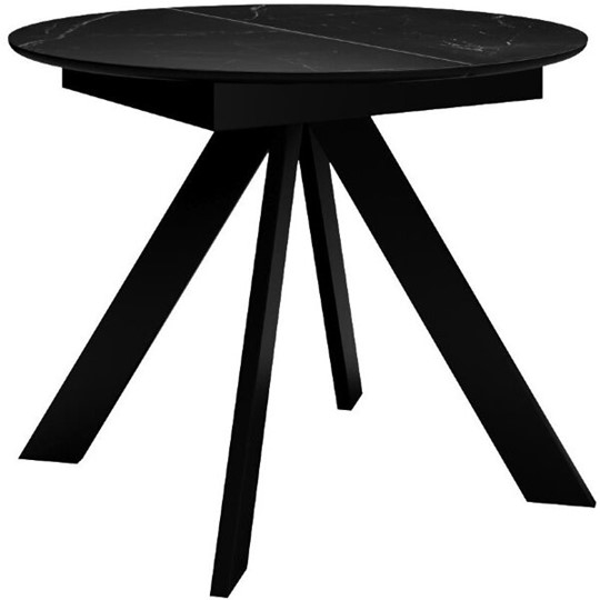 Стол раздвижной DikLine SKC100 D1000 Керамика Черный мрамор / опоры черные в Серпухове - изображение 3