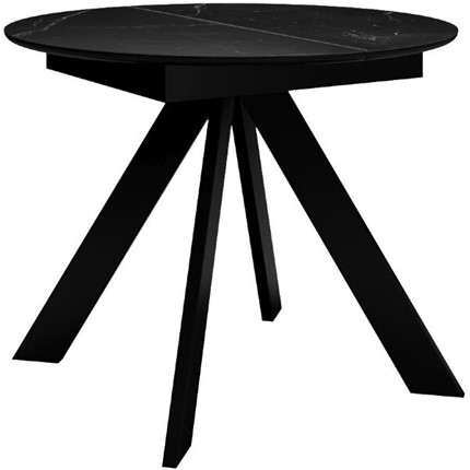 Стол раздвижной DikLine SKC100 D1000 Керамика Черный мрамор / опоры черные в Подольске - изображение