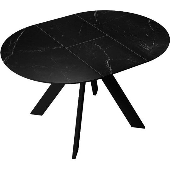 Стол раздвижной DikLine SKC100 D1000 Керамика Черный мрамор / опоры черные в Серпухове - изображение 6