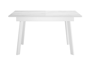 Керамический кухонный стол DikLine SKH125 Керамика Белый мрамор/подстолье белое/опоры белые (2 уп.) в Одинцово