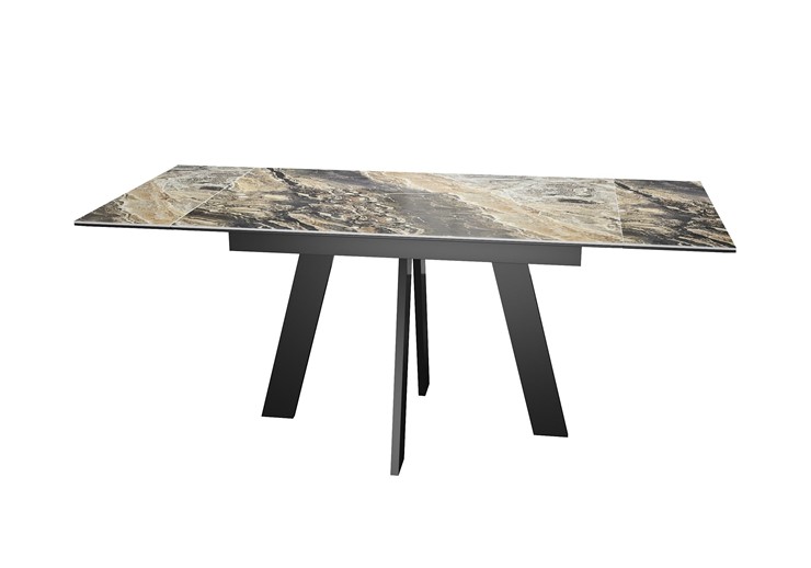Кухонный раздвижной стол DikLine SKM120 Керамика Amadeus/подстолье черное/опоры черные в Коломне - изображение 2