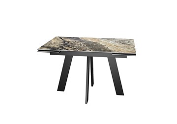 Кухонный раздвижной стол DikLine SKM120 Керамика Amadeus/подстолье черное/опоры черные в Химках
