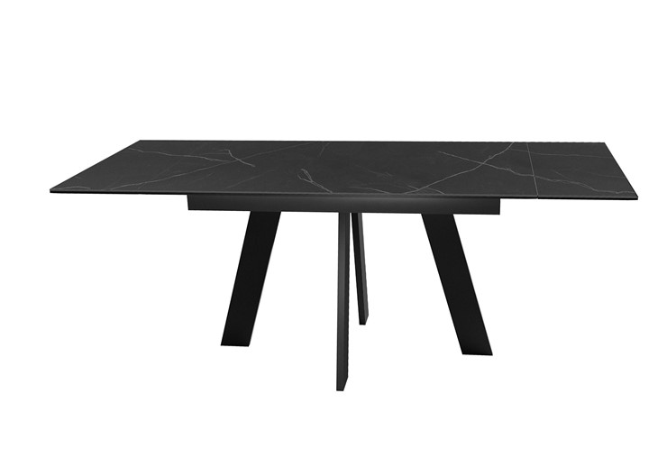 Кухонный раскладной стол DikLine SKM140 Керамика Черный мрамор/подстолье черное/опоры черные (2 уп.) в Химках - изображение 3